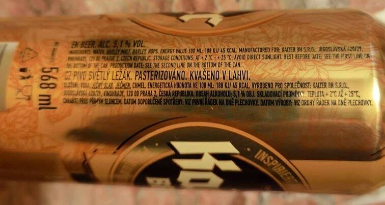 Alaus „Kaizer BH“ etiketė