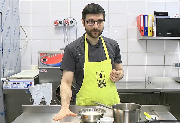 Itališkiems ledams pagaminti naudojami produktai