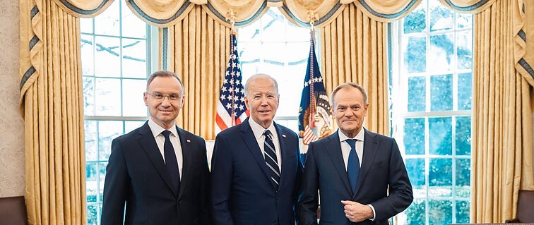 Spotkanie Joe Bidena z Andrzejem Dudą i Donaldem Tuskiem