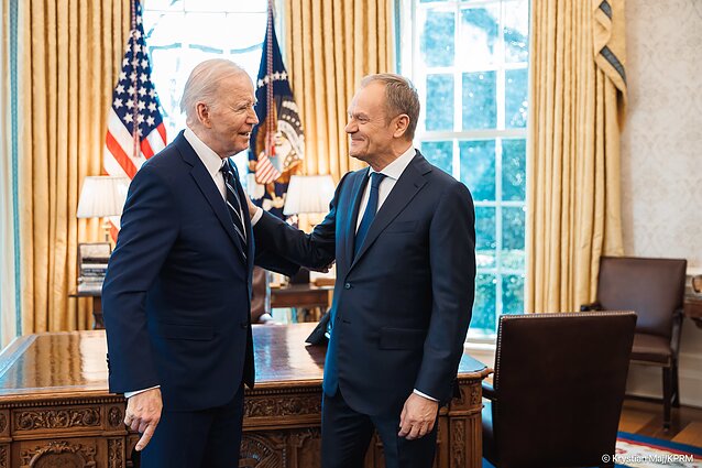 Spotkanie Joe Bidena z Andrzejem Dudą i Donaldem Tuskiem