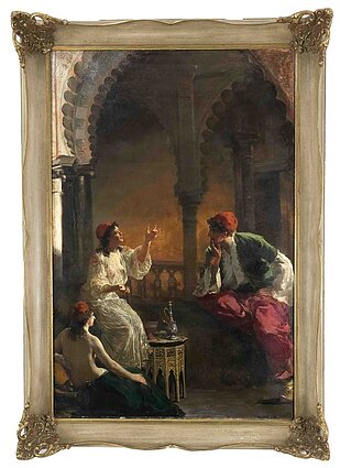 Kazimieras Alchimavičius’ painting “Sheherazade beim Erzählen einer Geschichte”
