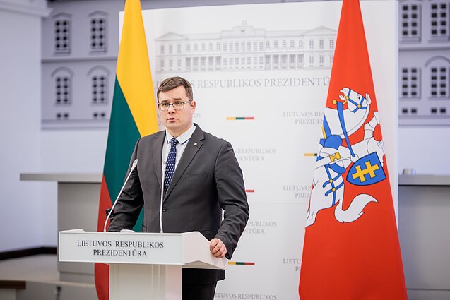 Gitano Nausėdos ir Lauryno Kasčiūno susitikimas dėl krašto apsaugos ministro kėdės