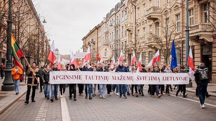 Vilniuje apie tūkstantis žmonių protestavo dėl tautinių bendrijų mokyklų padėties šalyje