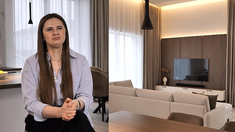 Dviejų tūrių namas Vilniaus rajone: akcentai – 4 metrų aukščio lubos ir tambūras