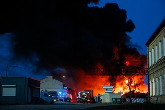 Fire breaks out at a car scrapyard in Vilnius Fire breaks out at a car scrapyard in Vilnius