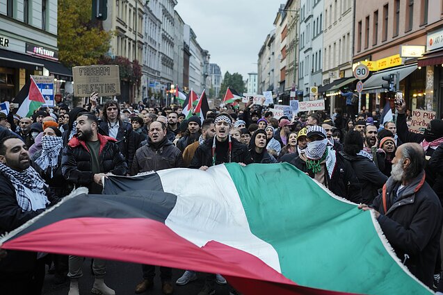A Palestinian solidarity rally in Berlin