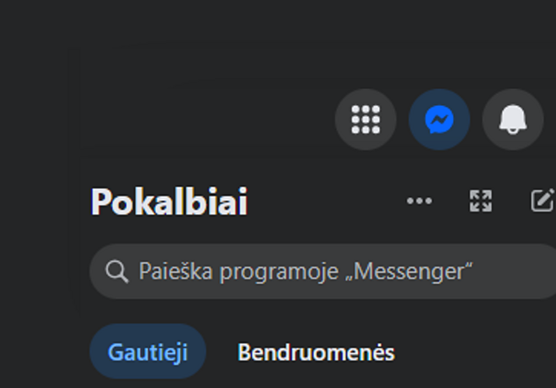„Pokalbiai“ feisbuko naršyklės versijoje