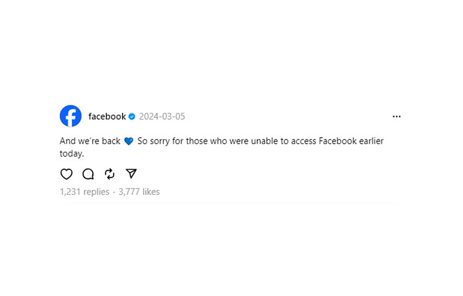  „Facebook“ atsiprašymas dėl kovo 5 d. sutrikimo