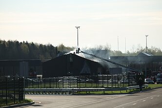 Pożar na przejściu granicznym w Miednikach Pożar na przejściu granicznym w Miednikach