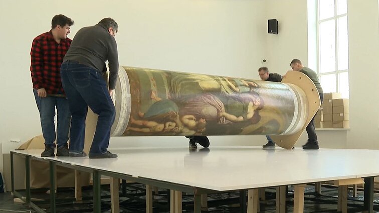 Telšiuose restauruojamas vienas didžiausių Lietuvoje esančių paveikslų