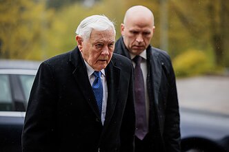 Valdas Adamkus at the funeral of Gediminas Kirkilas Valdas Adamkus at the funeral of Gediminas Kirkilas