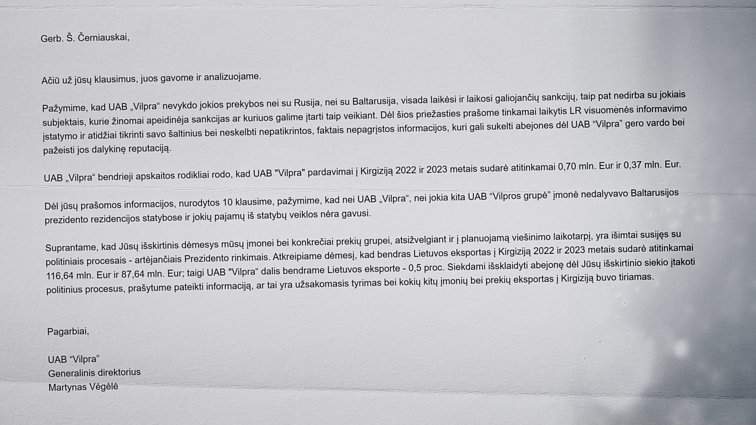 Martyno Vėgėlės atsakymas į „Sienos“ ir „Laisvės TV“ klausimus