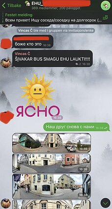 Незкомцы, угрожавшие студентам ЕГУ, попав в закрытые чаты студентов, начали публиковать там сообщения с угрозами, фотографии мертвых людей и скриншоты из Google Maps с изображением улицы Савичаус в Вильнюсе, на которой расположен университет