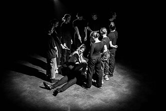 Vilniaus senajame teatre pristatomas spektaklis „Kankinys“ (rež. Agnius Jankevičius). Repeticija. 
