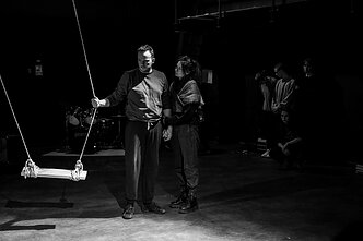 Vilniaus senajame teatre pristatomas spektaklis „Kankinys“ (rež. Agnius Jankevičius). Repeticija. 
