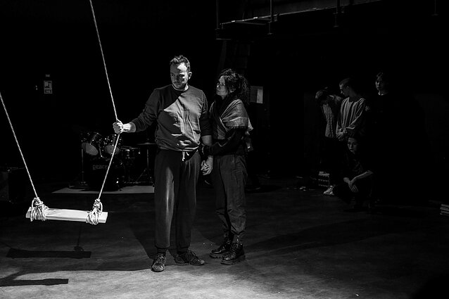 Vilniaus senajame teatre pristatomas spektaklis „Kankinys“ (rež. Agnius Jankevičius). Repeticija. 
