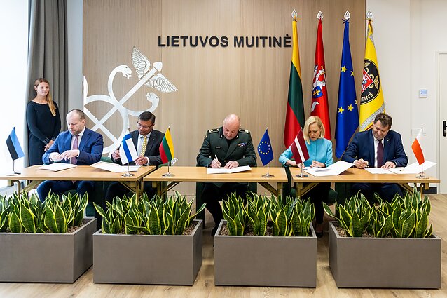 Muitinės departamente Estijos, Latvijos, Lenkijos, Lietuvos bei Suomijos muitinių vadovai pasirašė susitarimą