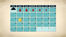 Filmo „Mėnesinės“ stop kadras (rež. Lina Lytė Plioplytė)