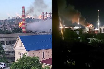 Dronai smogė naftos perdirbimo gamyklai Dronai smogė naftos perdirbimo gamyklai