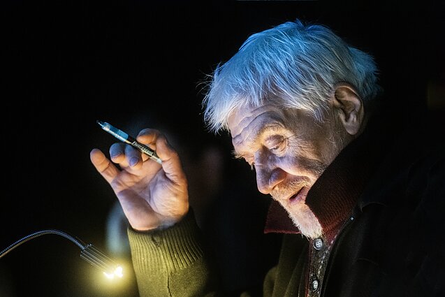 Jonas Vaitkus repetuojant „Didįjį kelią“, 2020. Jonas Vaitkus repetuojant „Didįjį kelią“, 2020.
