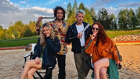 „Biplan“ ir Gamkos klipo filmavimo akimirka „Biplan“ ir Gamkos klipo filmavimo akimirka
