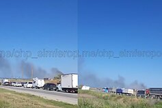 Dūmai netoli Sakų aerodromo Kryme