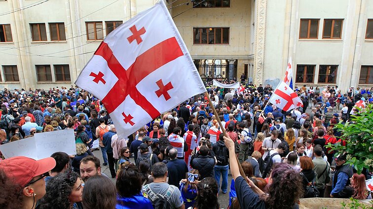 „Mūšį protestuotojai pralaimės“: Sakartvele ruošiamasi atmesti veto dėl „užsienio įtakos“
