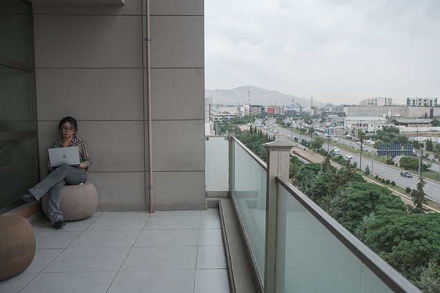 An employee at the iQ Group offices in Sulaymaniyah. “I believe if we can train them, get them the right skill, then we will have fewer people leaving the country,” said Nawzad Al-Salihi, head of digital transformation at the company. An employee at the iQ Group offices in Sulaymaniyah. “I believe if we can train them, get them the right skill, then we will have fewer people leaving the country,” said Nawzad Al-Salihi, head of digital transformation at the company.