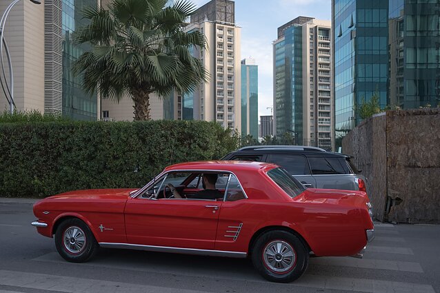 An expensive classic car is seen in the backdrop of the Empire development, one of Erbil’s new prime locations. The businessman behind the project, Peshraw Dizayee, was assassinated by Iran in a missile strike on his home earlier this year. An expensive classic car is seen in the backdrop of the Empire development, one of Erbil’s new prime locations. The businessman behind the project, Peshraw Dizayee, was assassinated by Iran in a missile strike on his home earlier this year.