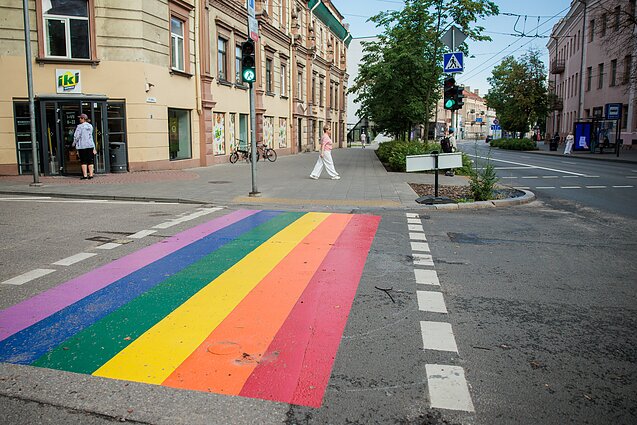 A rainbow crossing in Vilnius