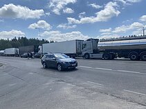 Контрольный пункт пропуска Мядининкай на границе Литвы с Беларусью