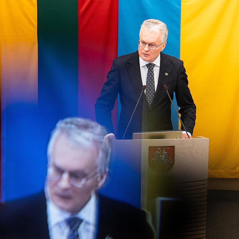 Fot. E. Blažys / LRT , Orędzie Gitanasa Nausėdy 