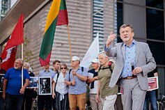 Pro-Škirpa demonstration in Vilnius, 2024.