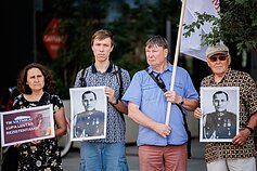Pro-Škirpa demonstration in Vilnius, 2024.