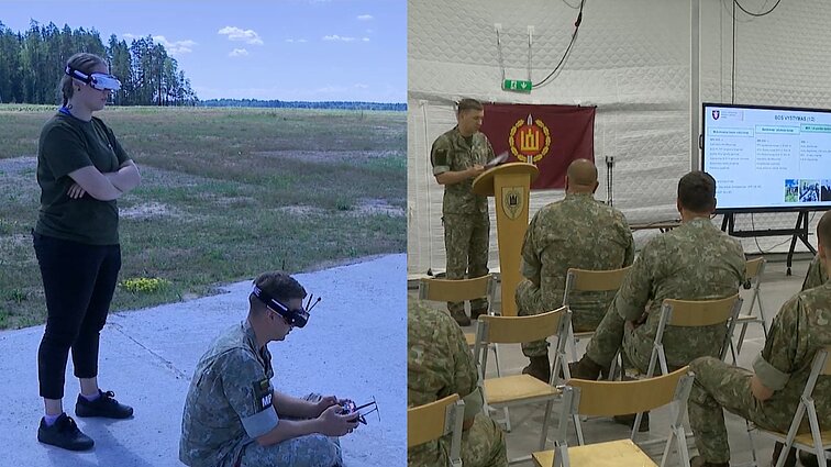 150 km/h greitis ir 6 kg gabenimo svoris: kariai mokėsi valdyti Lietuvoje gamintus dronus