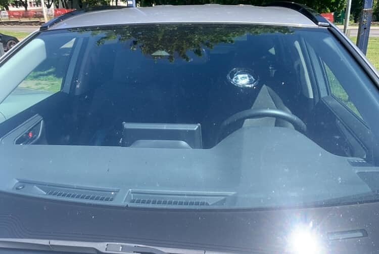 Varnos įskeltas automobilio stiklas