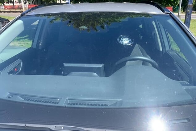 Varnos įskeltas automobilio stiklas