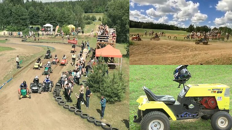 Vieniems vargas, kitiems – malonumas: rokiškėnai suorganizavo žoliapjovių lenktynes