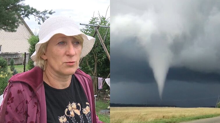 Po praūžusio viesulo nuostolius skaičiuojanti gyventoja: nežinau, už kurio galo griebtis