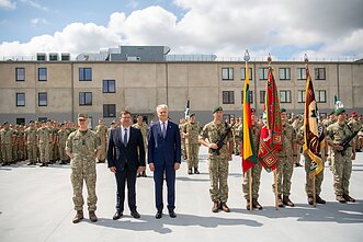 Gitanas Nausėda podczas otwarcia kampusu wojskowego w Szawlach