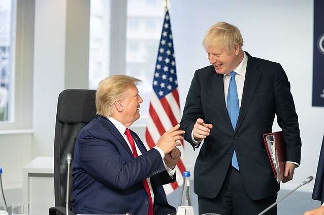 Дональд Трамп и Борис Джонсон в 2019 году Дональд Трамп и Борис Джонсон в 2019 году