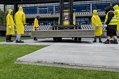 E. Sheerano koncertui ruošiamas Dariaus ir Girėno stadionas