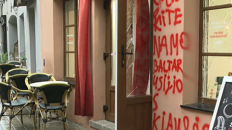 Vilniuje – išpuolis prieš Baltarusijos opozicionieriaus parduotuvę