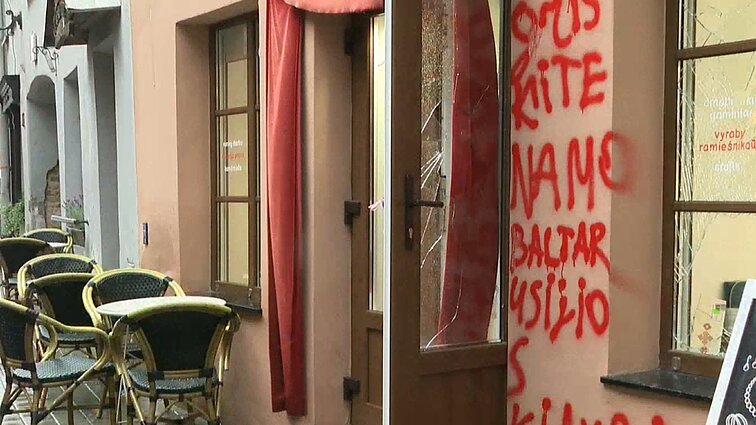 Vilniuje įvykdytas išpuolis prieš Baltarusijos opozicionieriaus parduotuvę