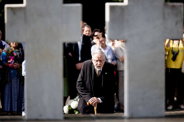 Vytautas Landsbergis na obchodach 33. rocznicy masakry w Miednikach Vytautas Landsbergis na obchodach 33. rocznicy masakry w Miednikach