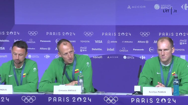 Lietuvos 3x3 krepšinio rinktinės spaudos konferencija po Paryžiuje iškovotos bronzos