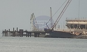 Rusija prie Kerčės tilto stato gynybines struktūras