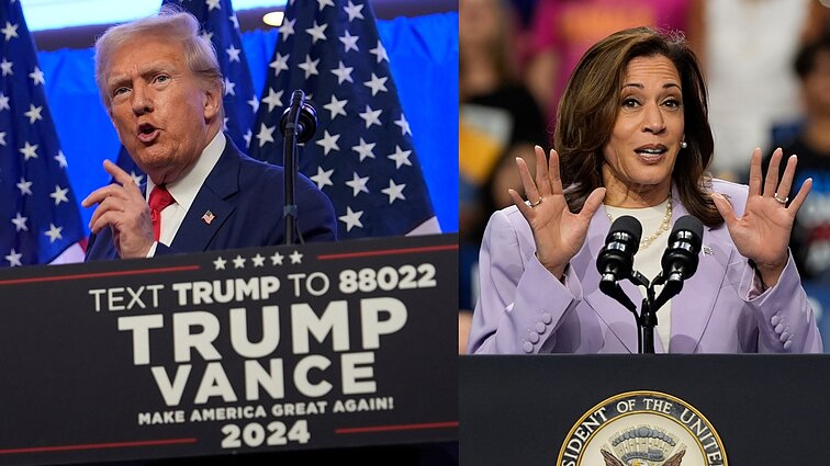 Trumpas neketina nustoti svaidytis įžeidinėjimais Harris: nelabai ją gerbiu