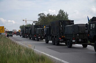 Vokietijos padidinto budrumo brigados kariai atvyksta pratyboms į Lietuvą Vokietijos padidinto budrumo brigados kariai atvyksta pratyboms į Lietuvą