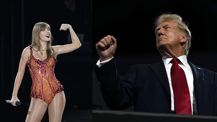 Trumpas pasidalino DI vaizdais, kuriuose jį neva palaiko Taylor Swift